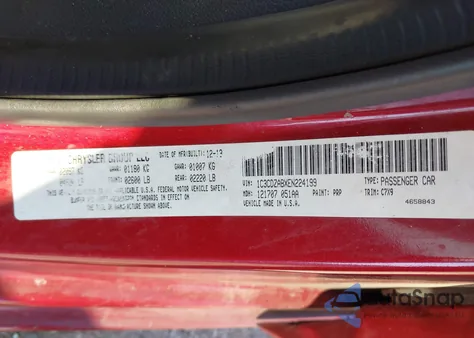 2014 Dodge Avenger Se из США, поврежденный, VIN 1C3CDZABXEN224199